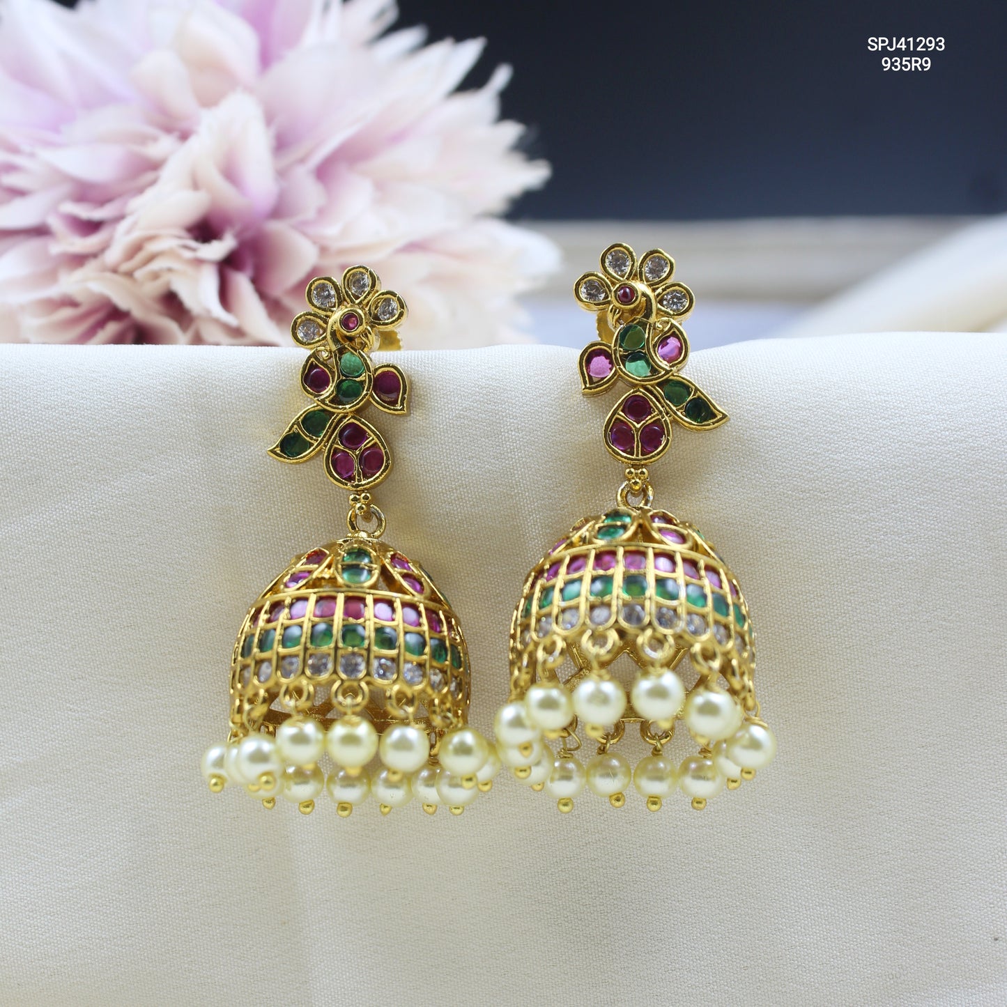 41293 Pota Stone Multi Jhumki