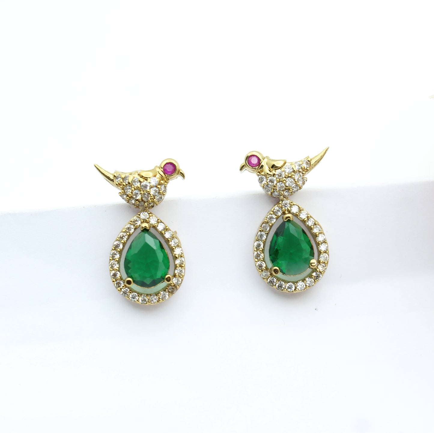 42298 Victorian Parrot Green Pendant Set