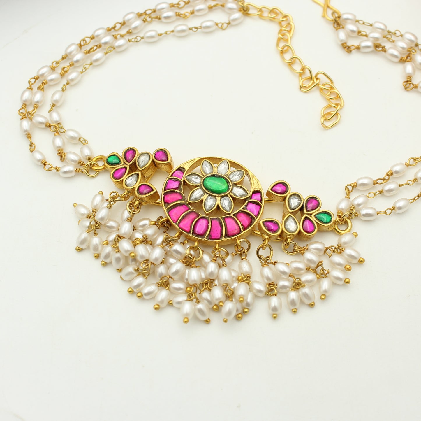 41564 Jadau Rice Pearls Choker