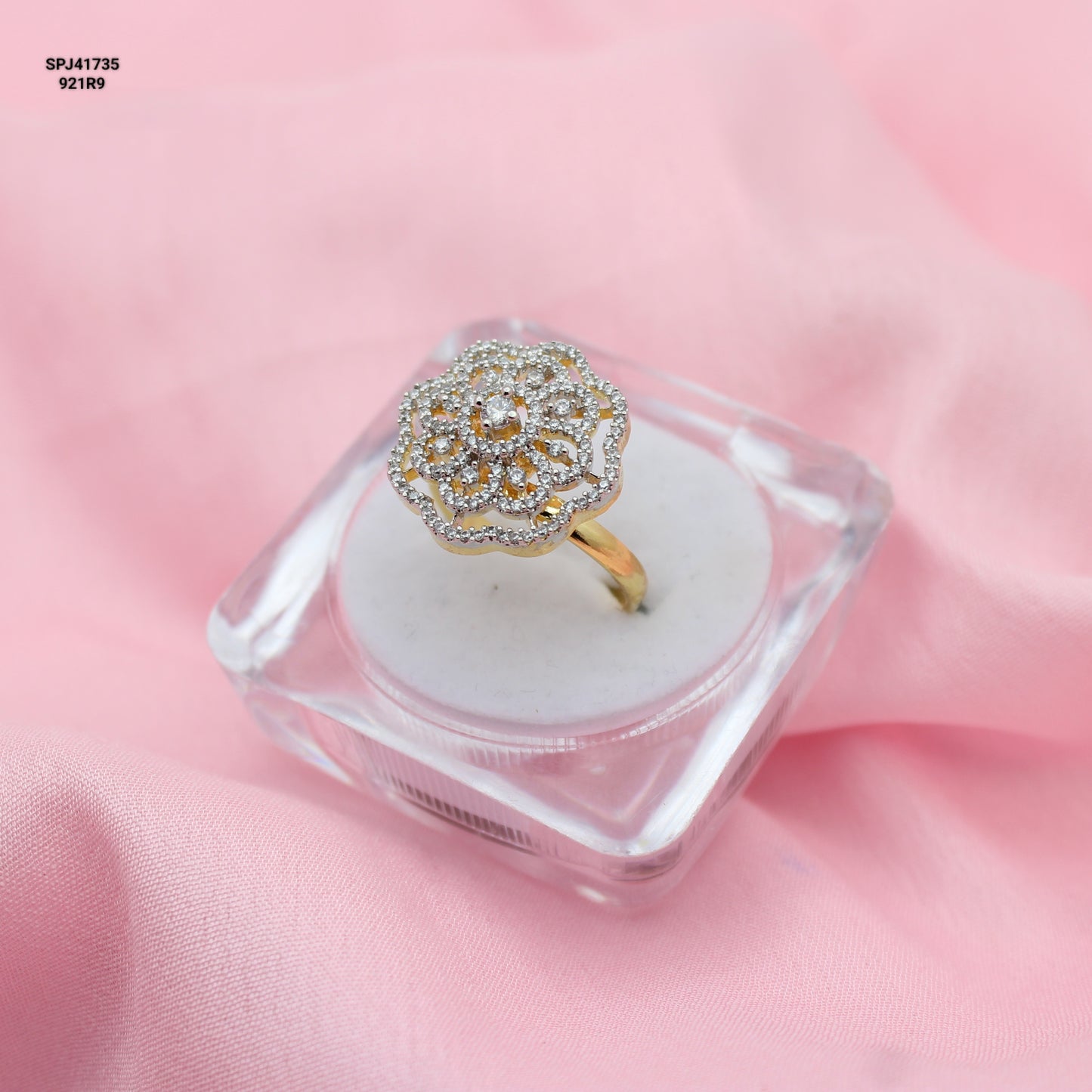 41735 GJ White Finger Ring Adjustable