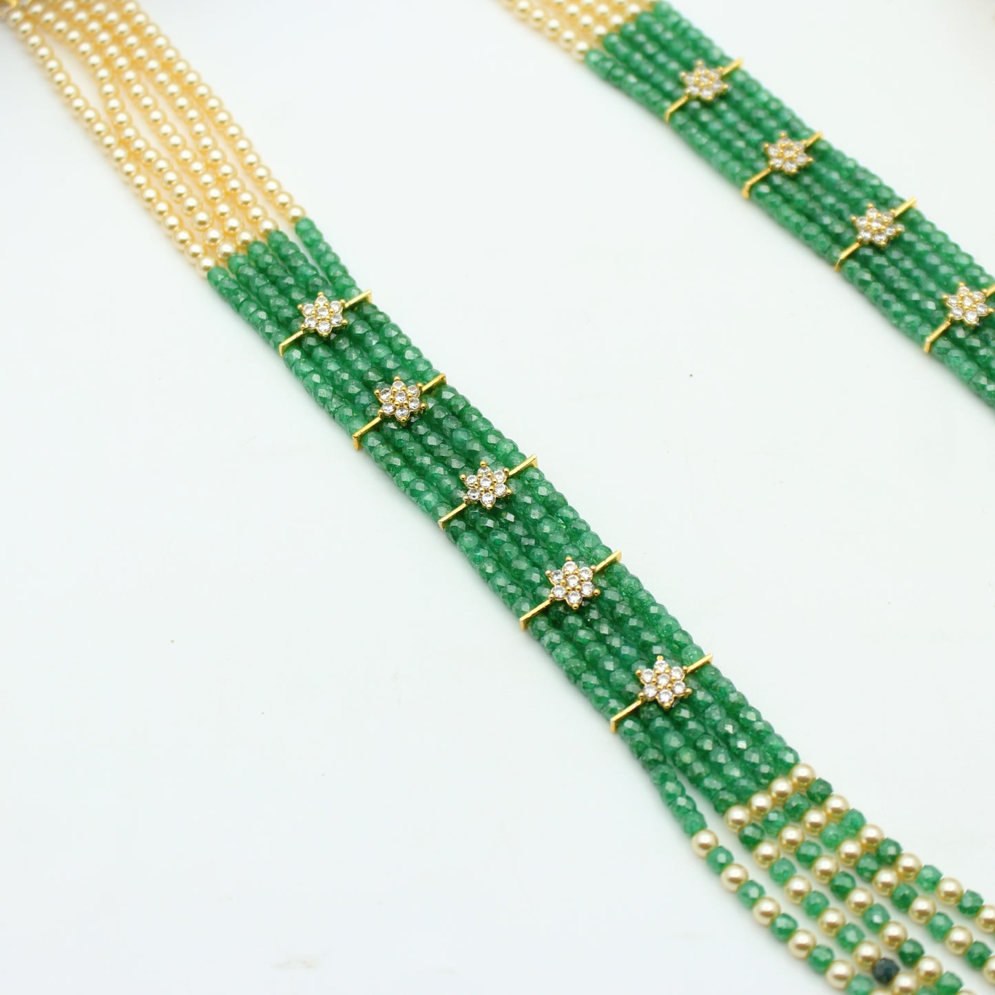 5 Lines Sugar Beads Mala Green