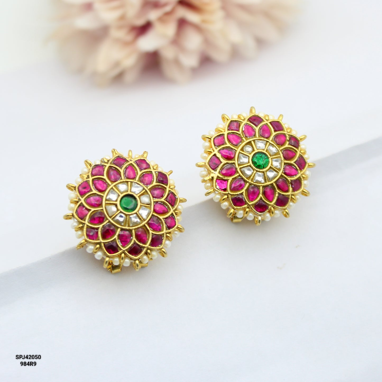 Jadau Flower Multi Studs