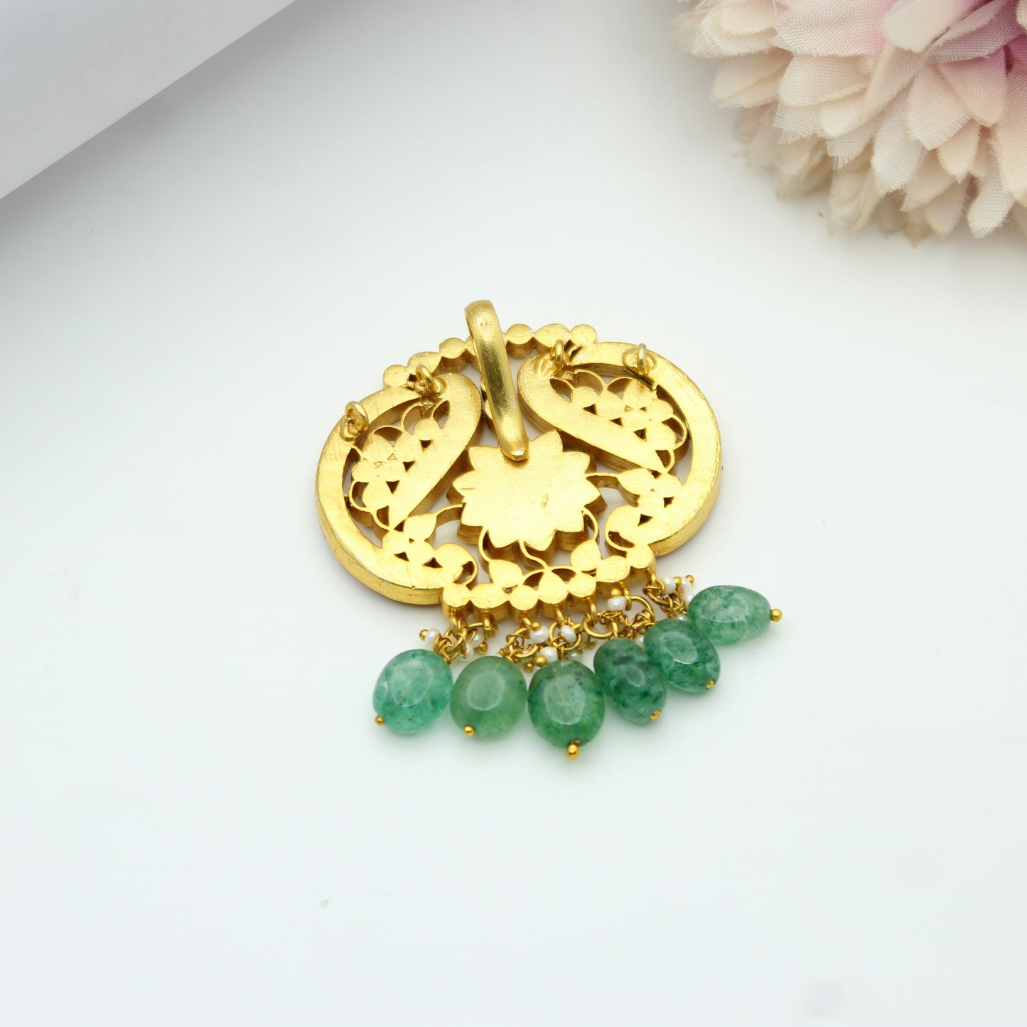 Jadau Peacock Pendant