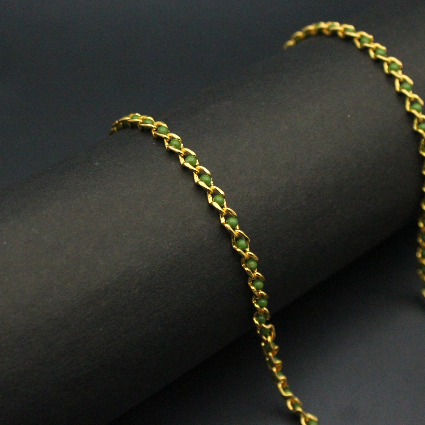 Gold Green Ball Chain 24
