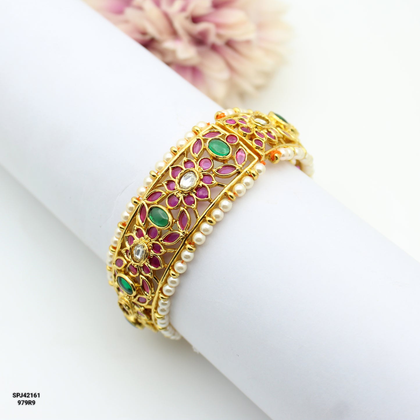 Multi Stone Single Piece Bangle