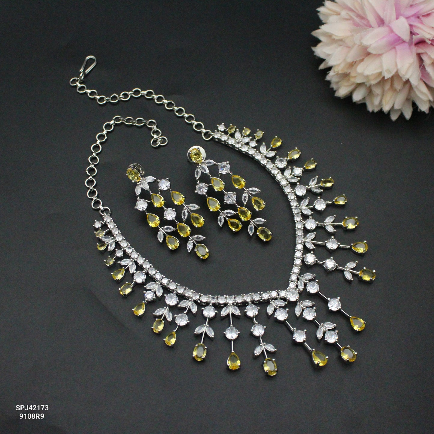 Platinum Yellow Short Necklace
