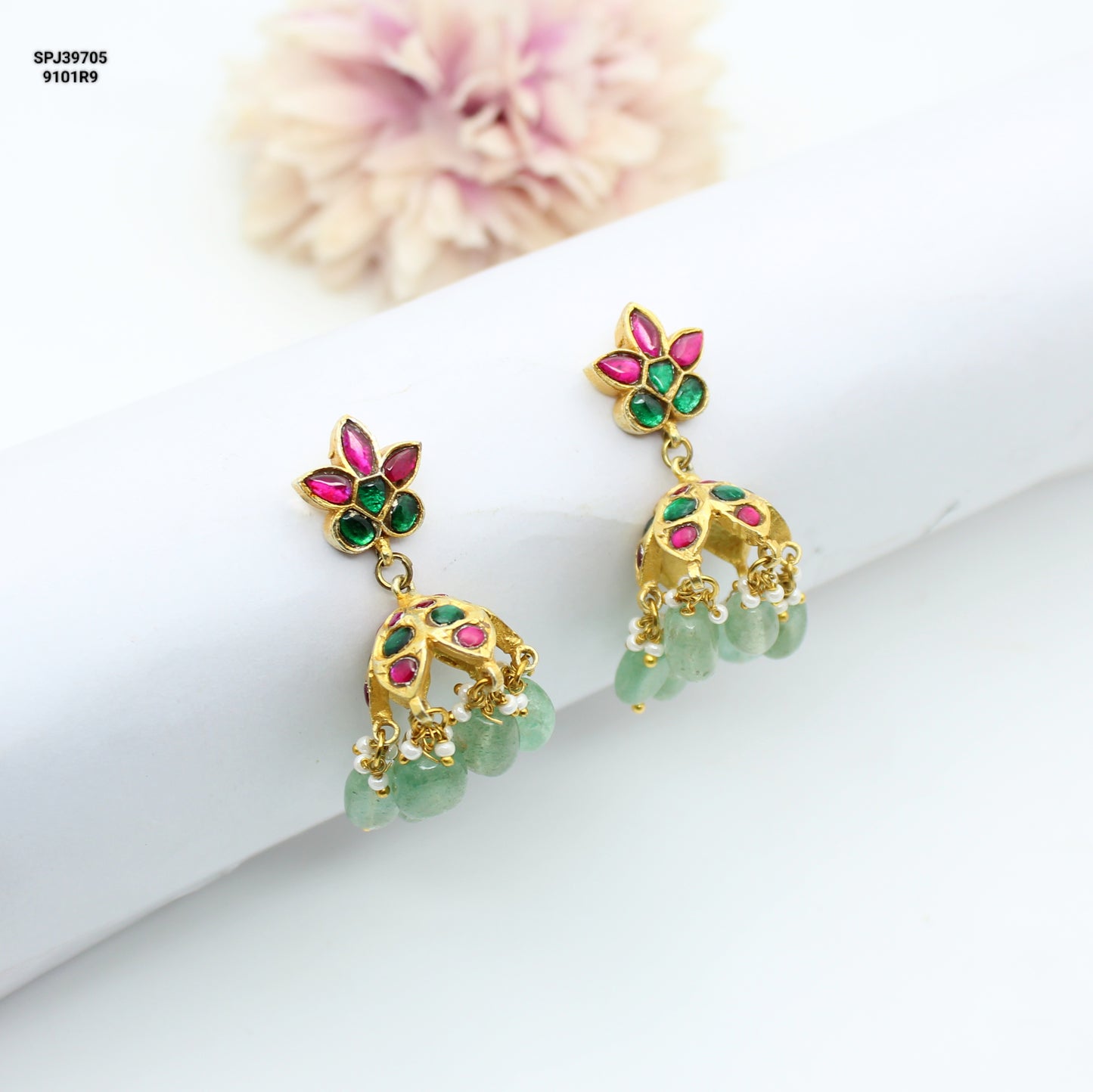 Jadau Flower Jhumki