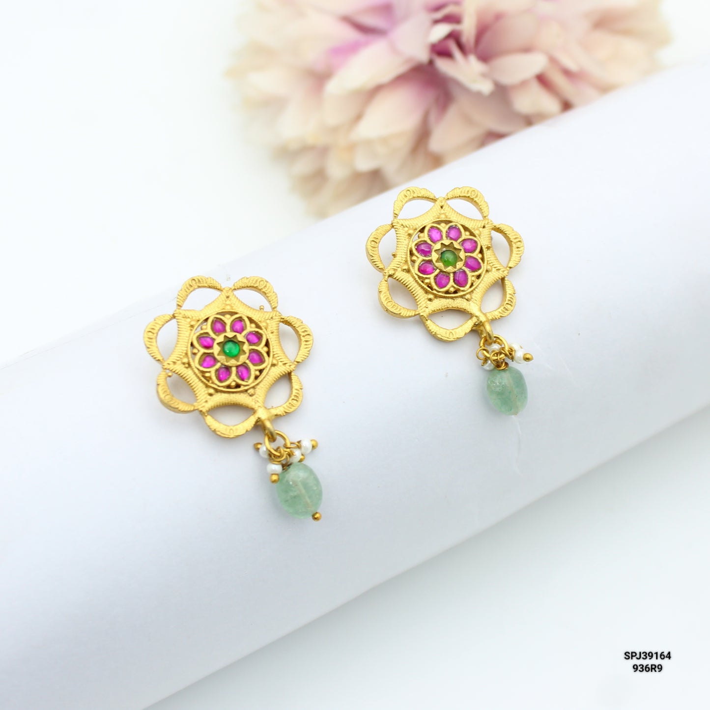 Jadau Flower Studs