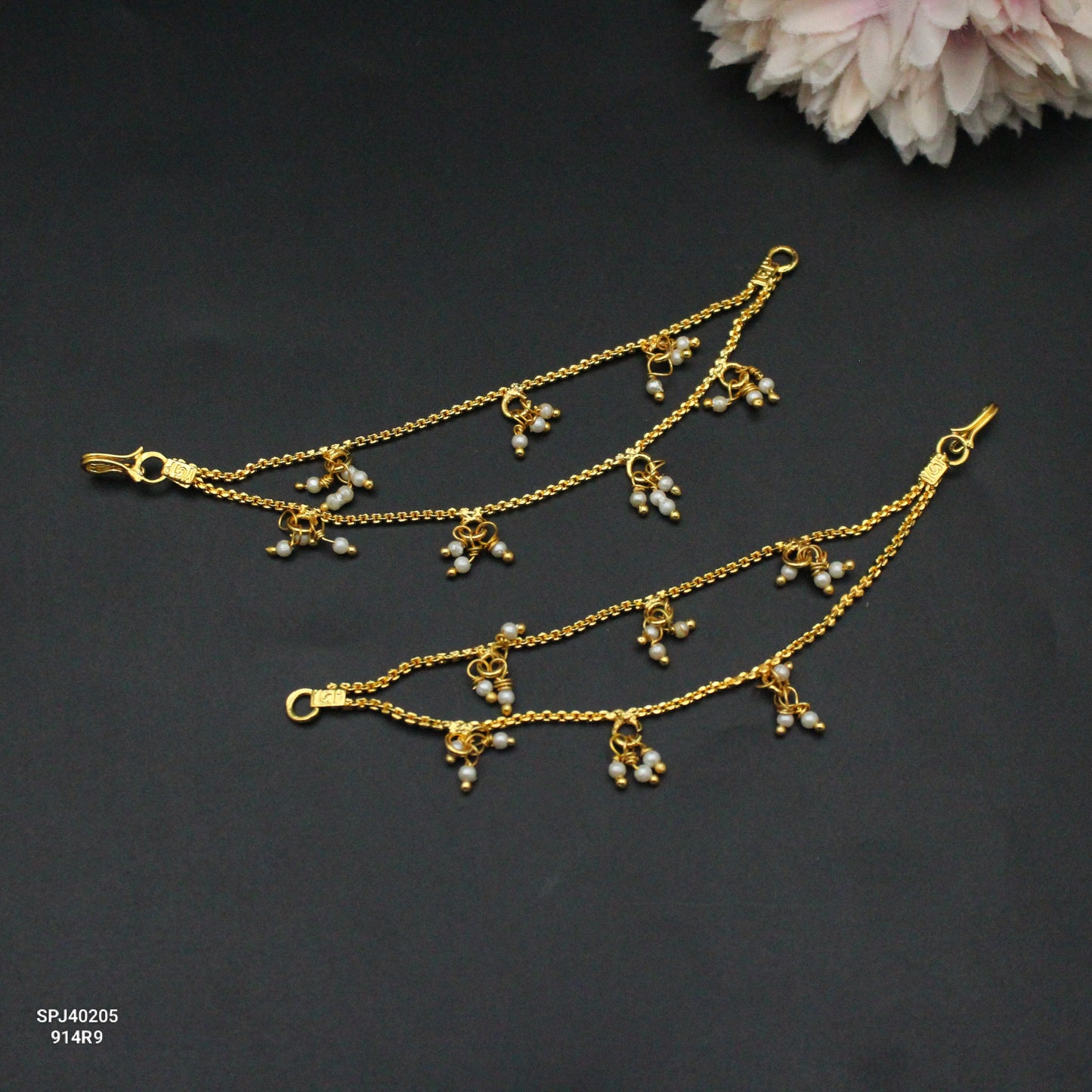 40205 2 Lines Pearls Baby Champaswaralu (4.5 Inches)