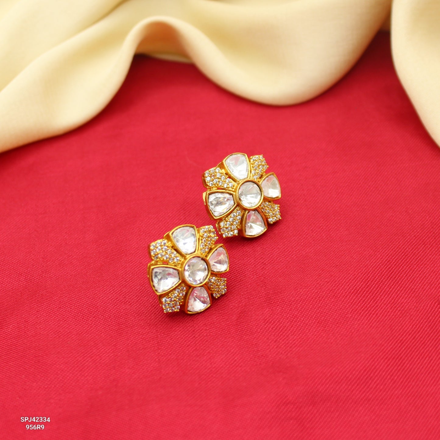 42334 Moissanite Studs Full White Screw Back