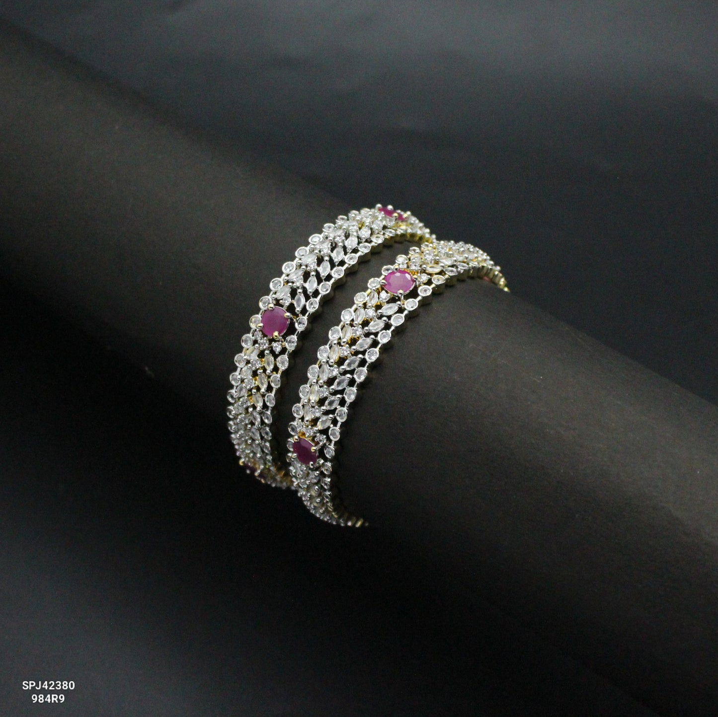 42380 GJ Ruby Diamond Look Bangles