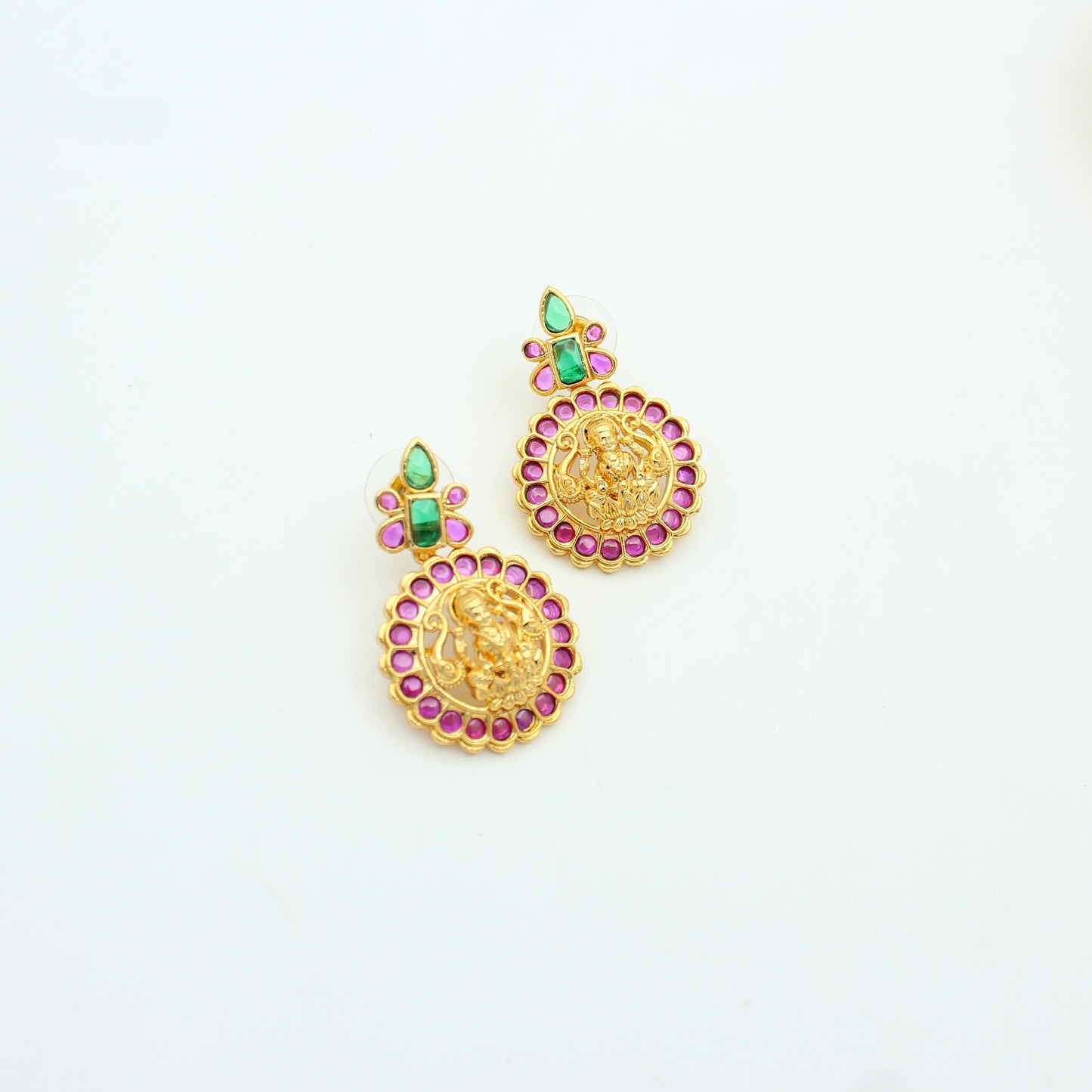 42393 Nakshi Laxmi Bottumala Short Necklace Set With Push Back Earrings