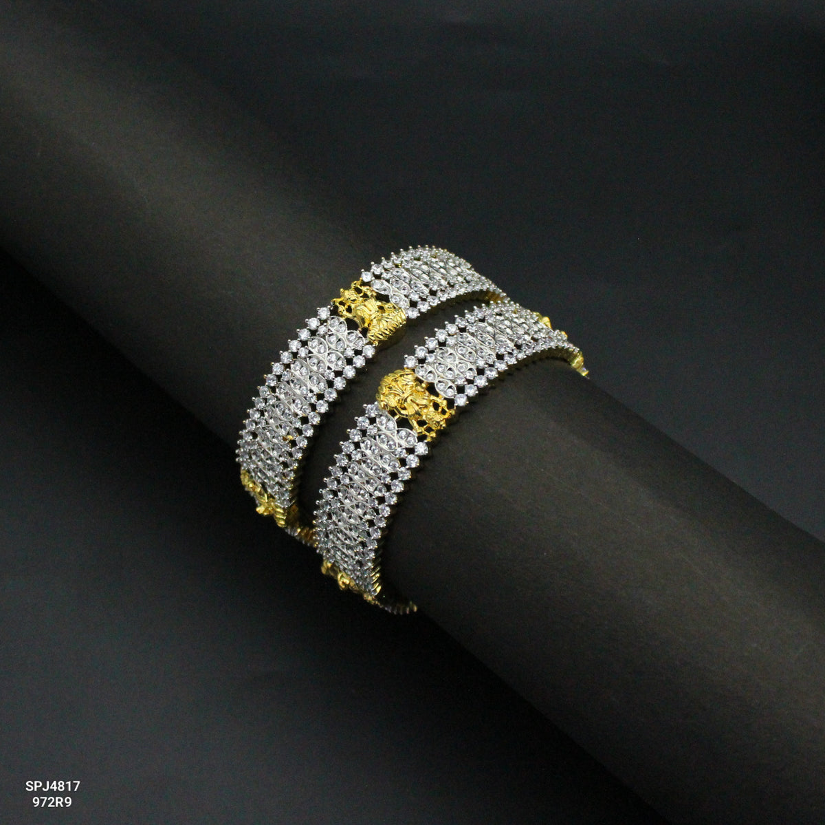 4817 Laxmi Motif Diamond Look Bangles