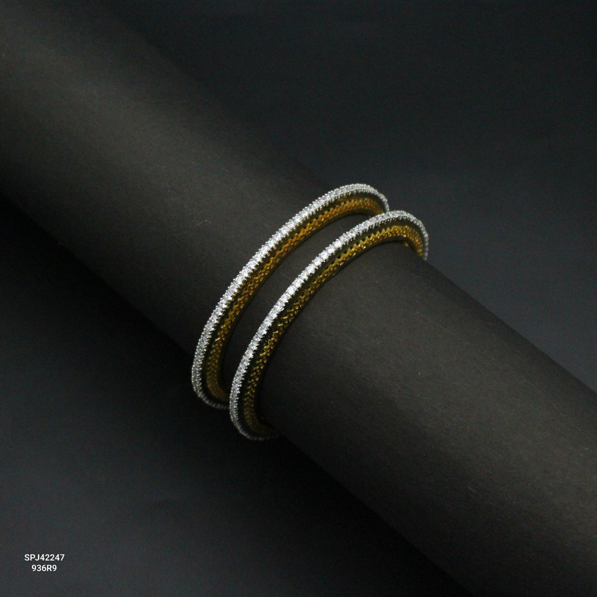 42247 Full White Diamond Look Bangles