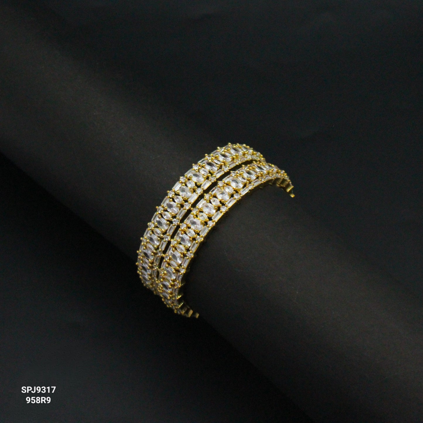 9317 GP Full White Bangles