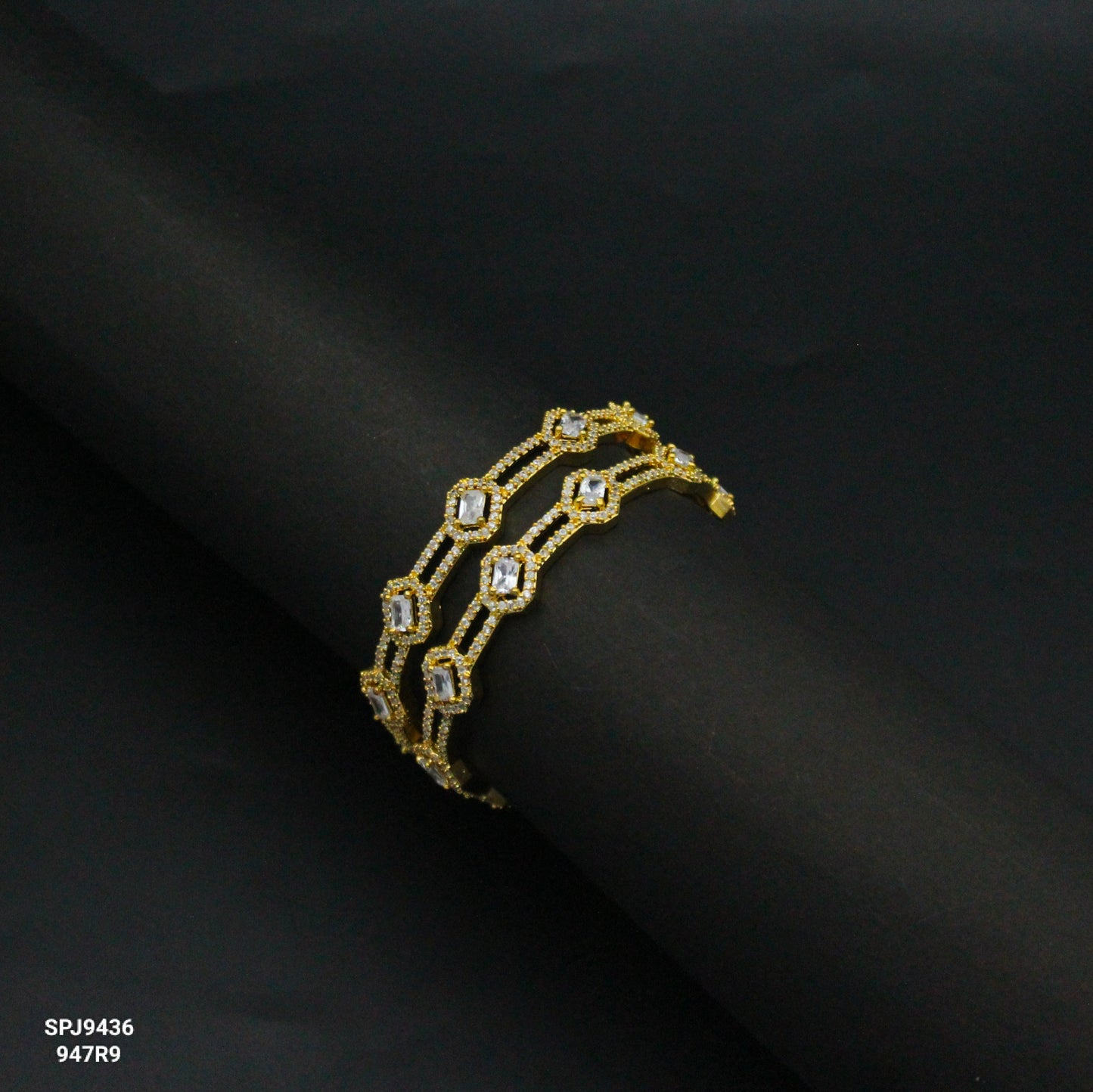 9436 GP White Bangles