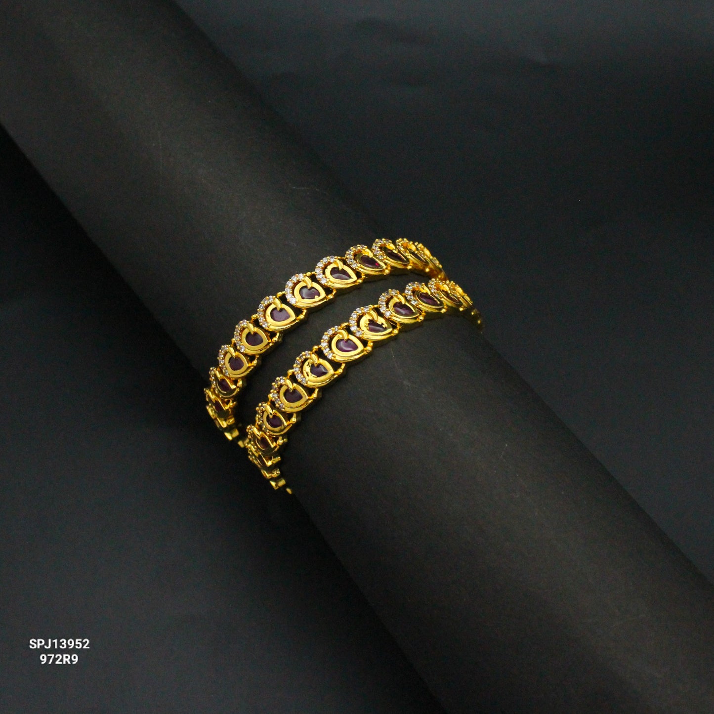 13952 Red Stone Mango Bangle 2'6