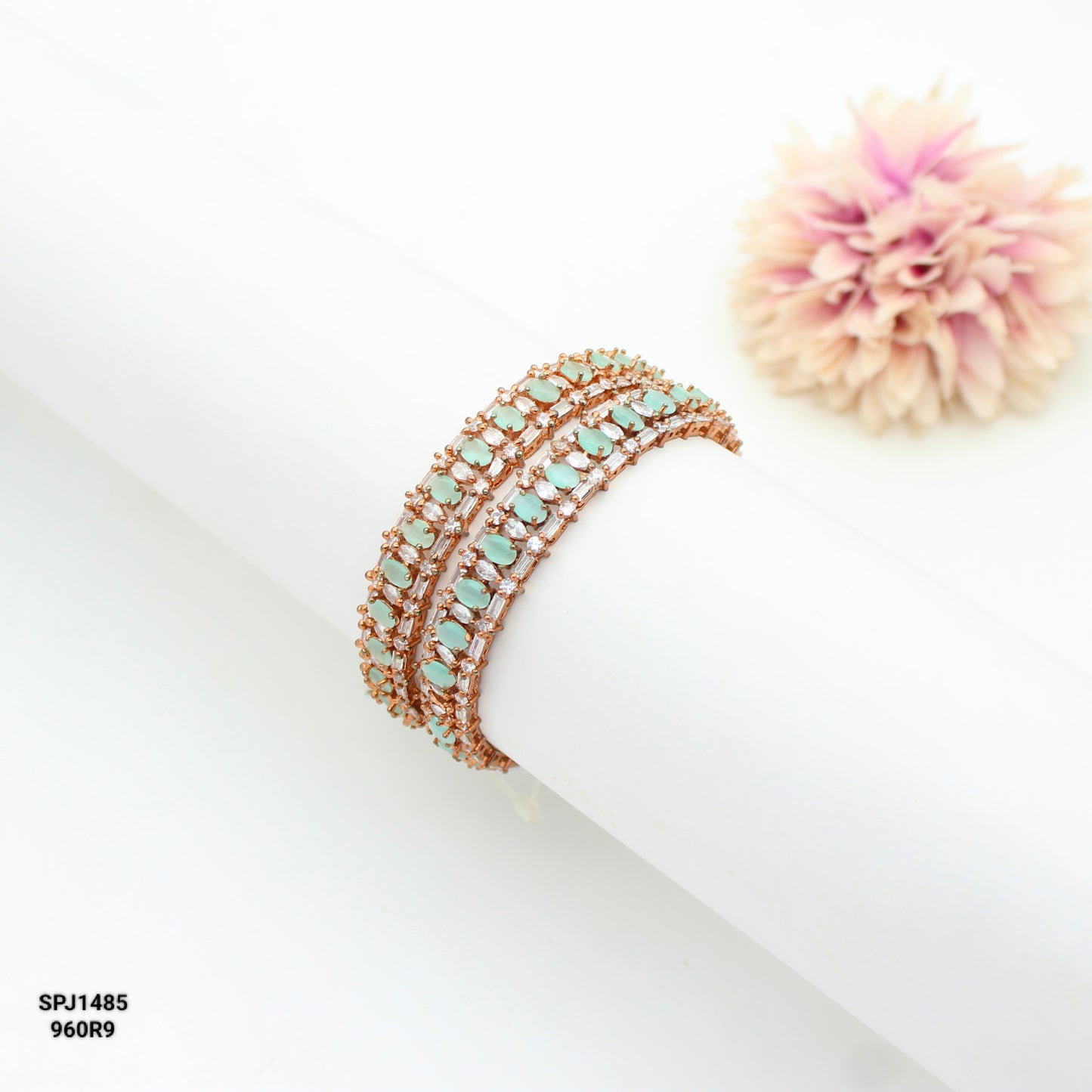 1485 GP Rose Gold Bangles Mint Blue