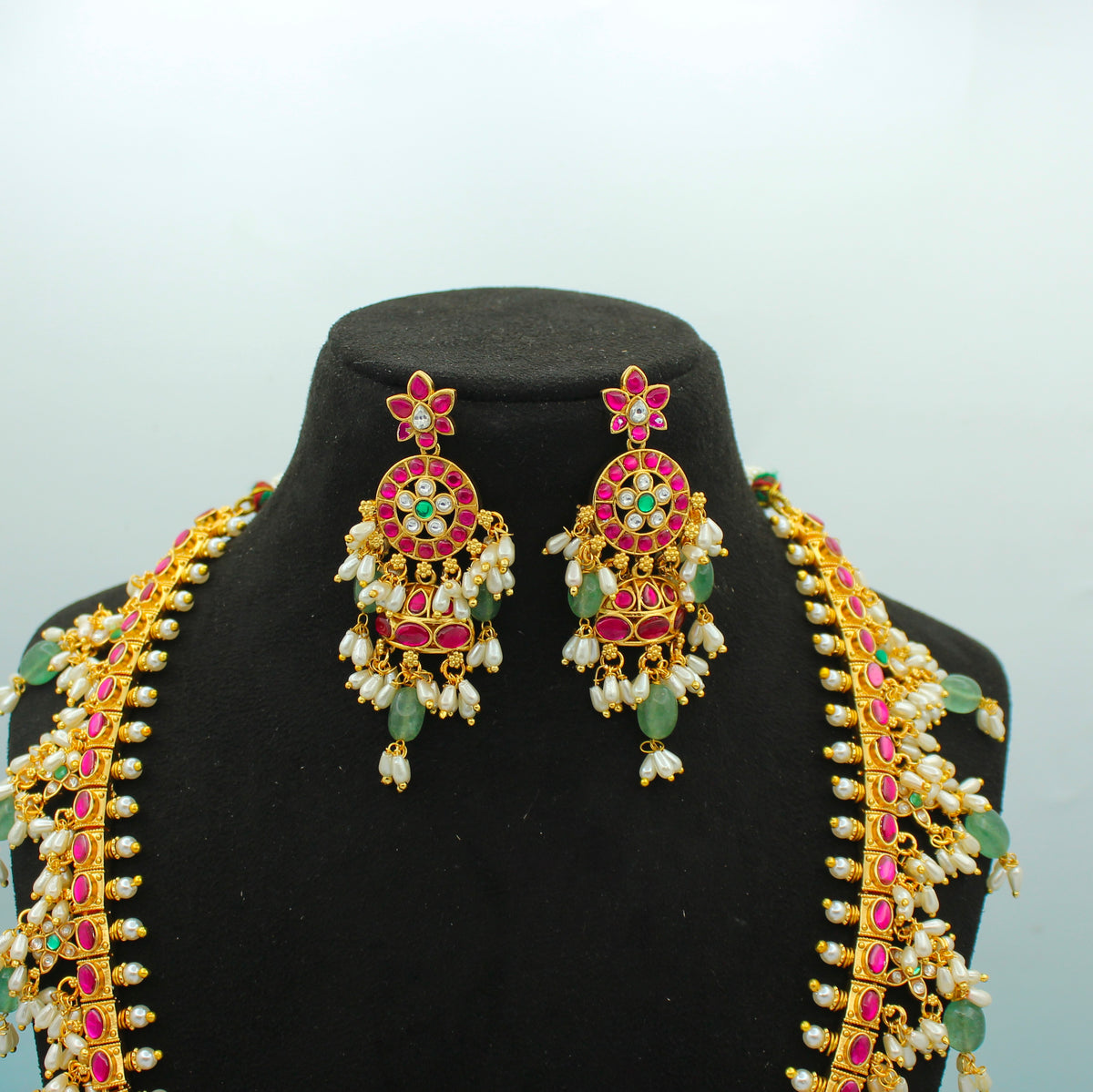 Jadau Guttapusalu Long Necklace Set – 42571
