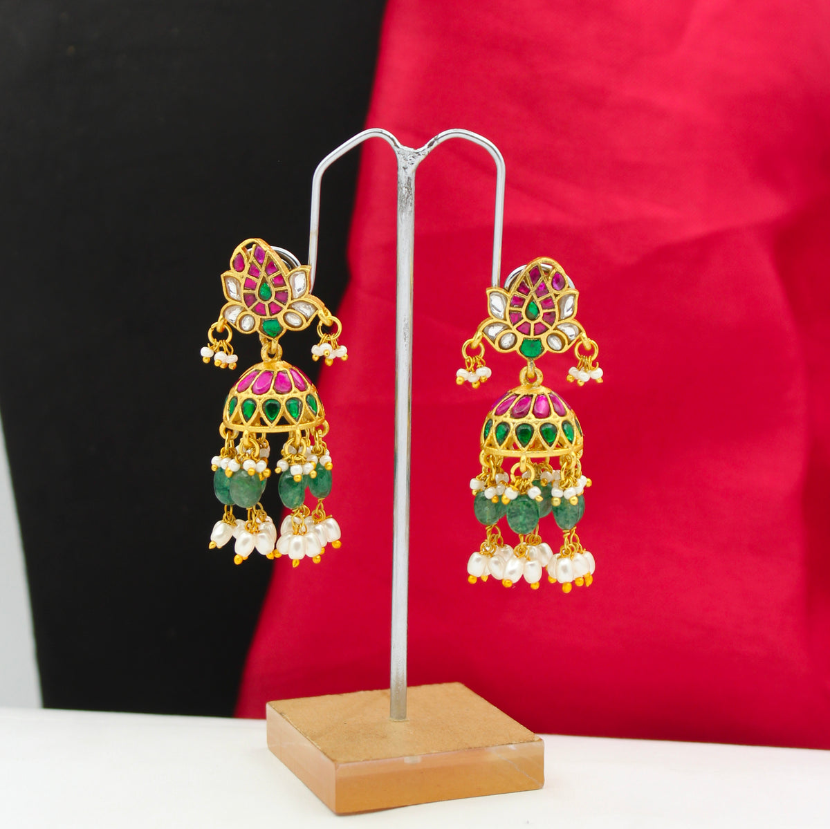 42594 Jadau Jhumka With Screw Back