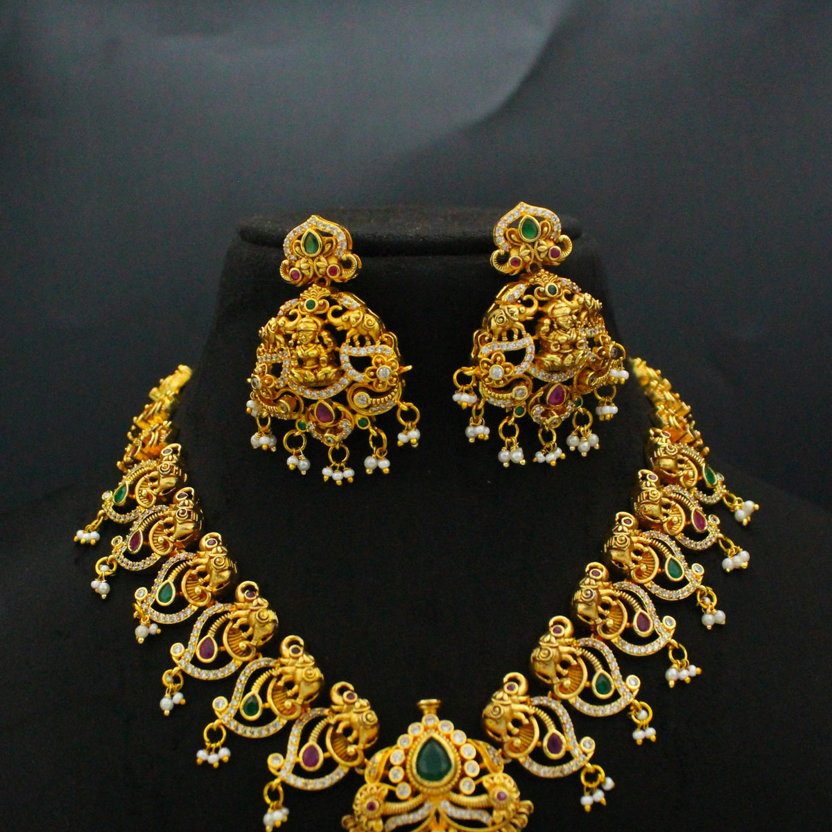 40934 Nakshi Laxmi Multi Short Necklace Set