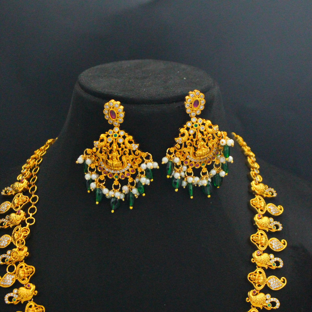 Matte Antique Long Necklace Set SP-34910