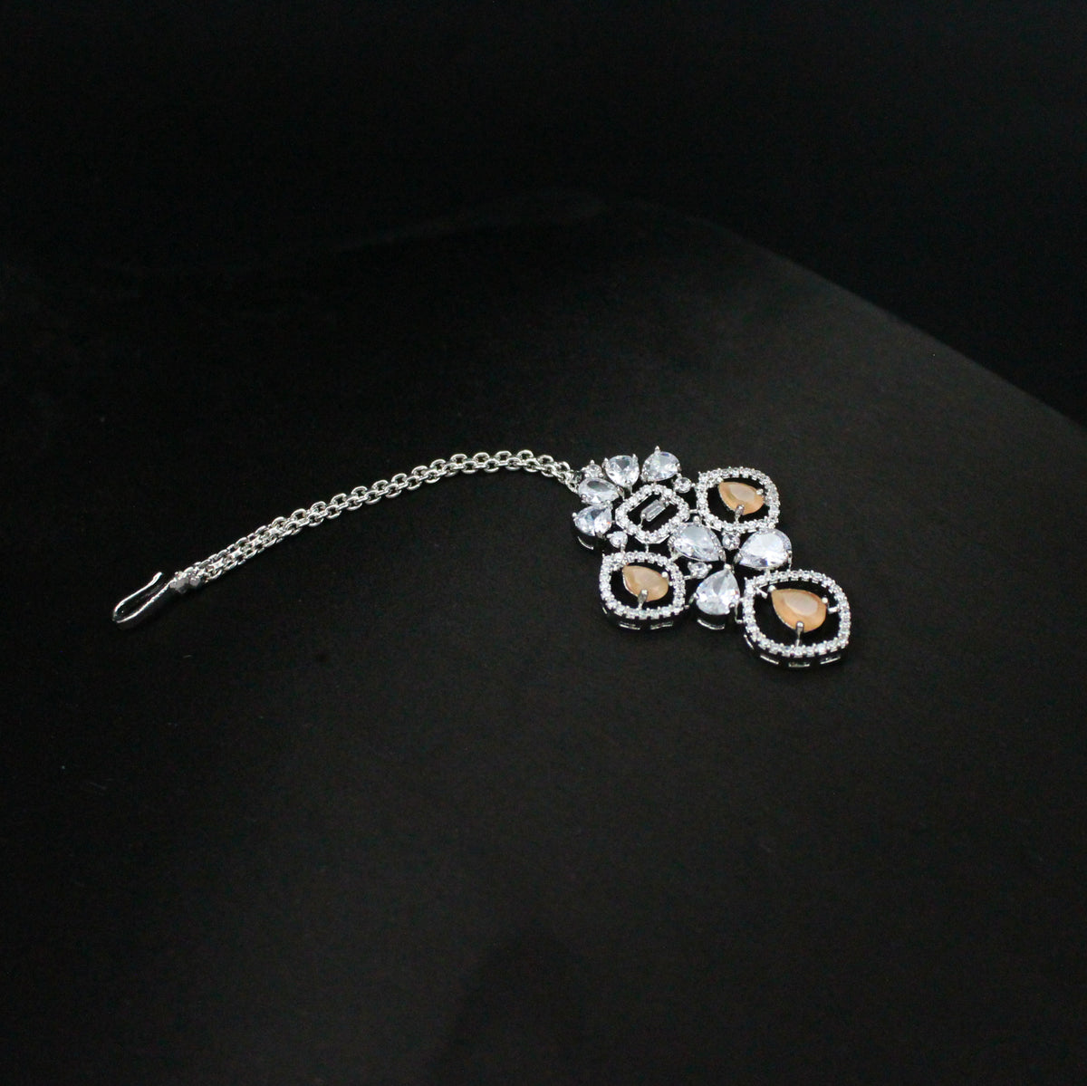 Platinum Orange Single-Line Short Necklace SP-15661