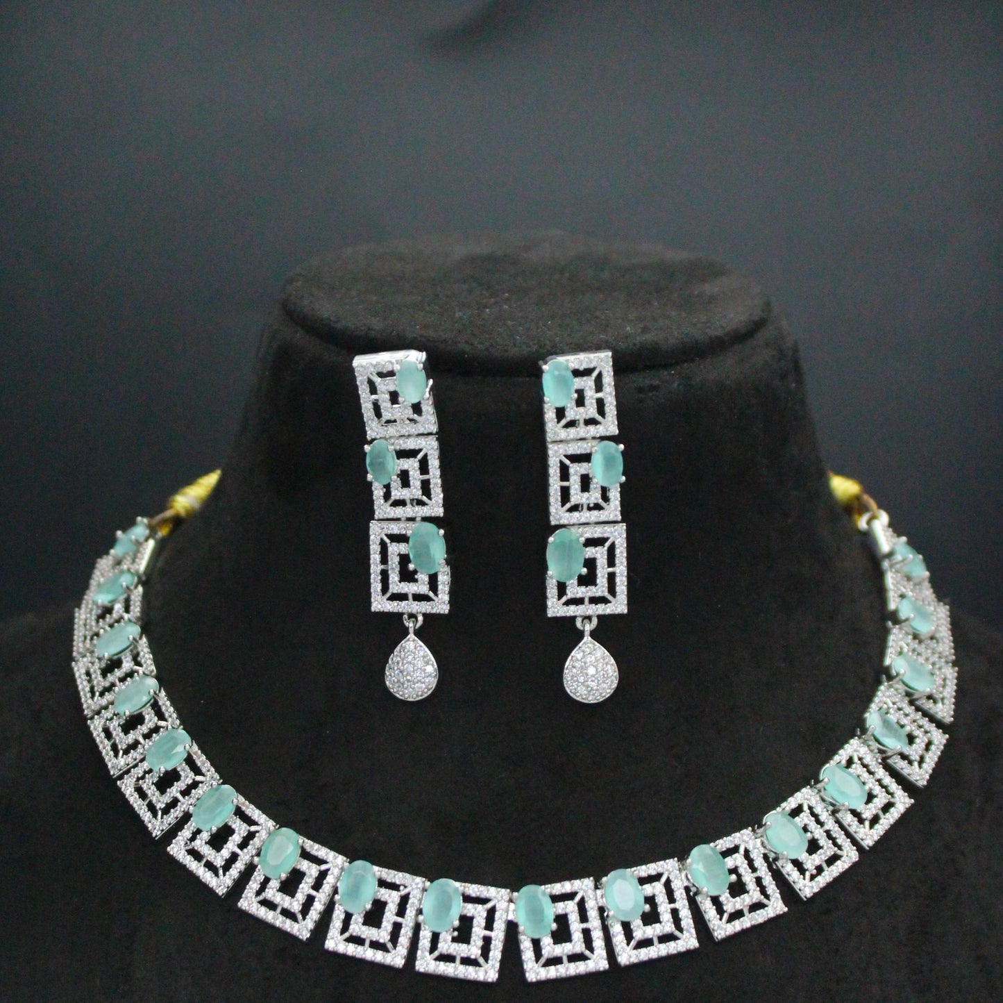 Platinum AD Stone Necklace SP-16294