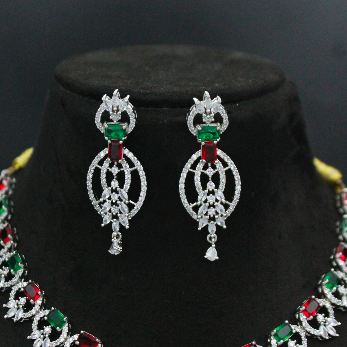 Platinum Multicolour Single-Line Necklace SP-16469