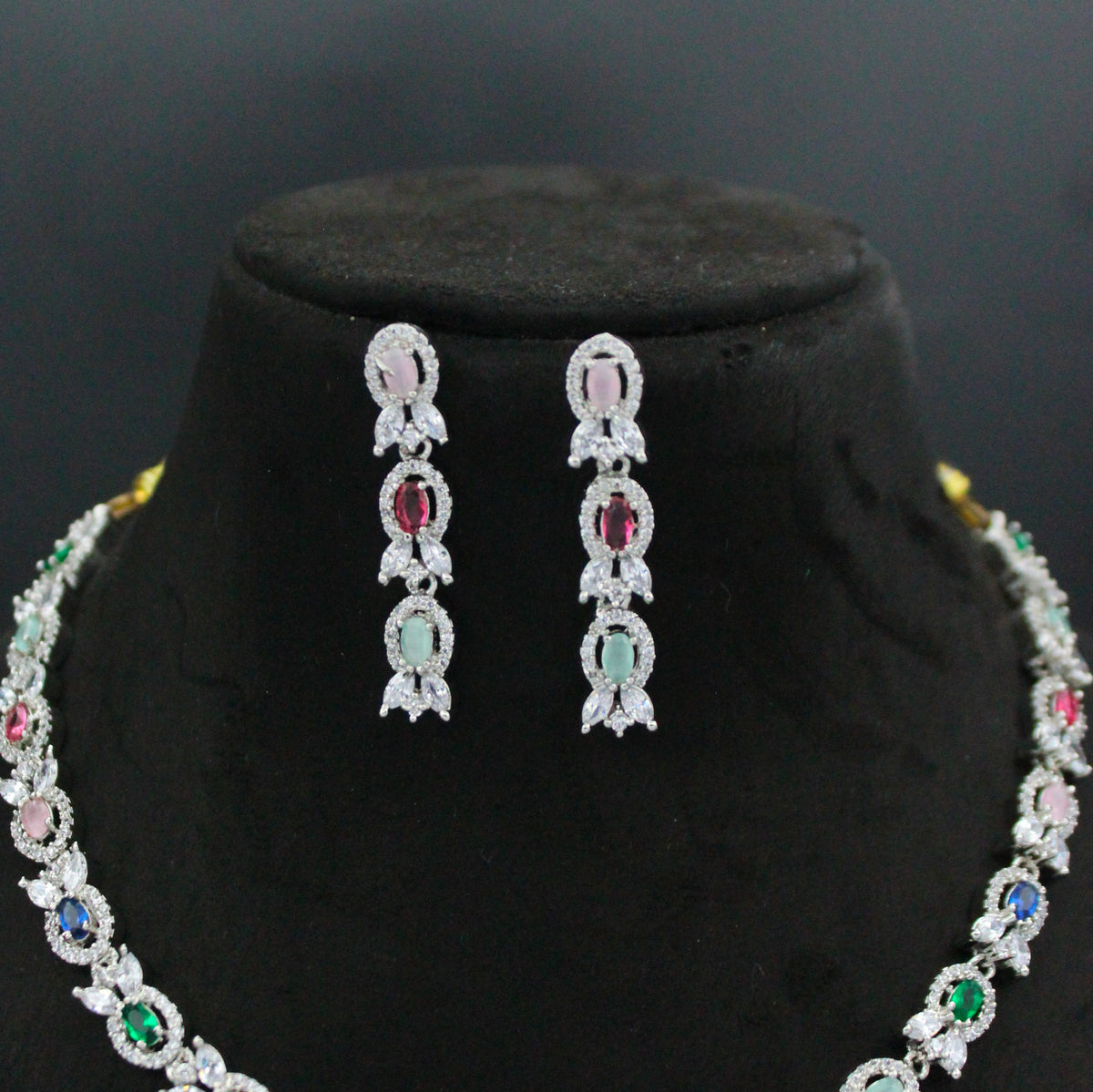 Platinum Multicolour Necklace Set SP-16231