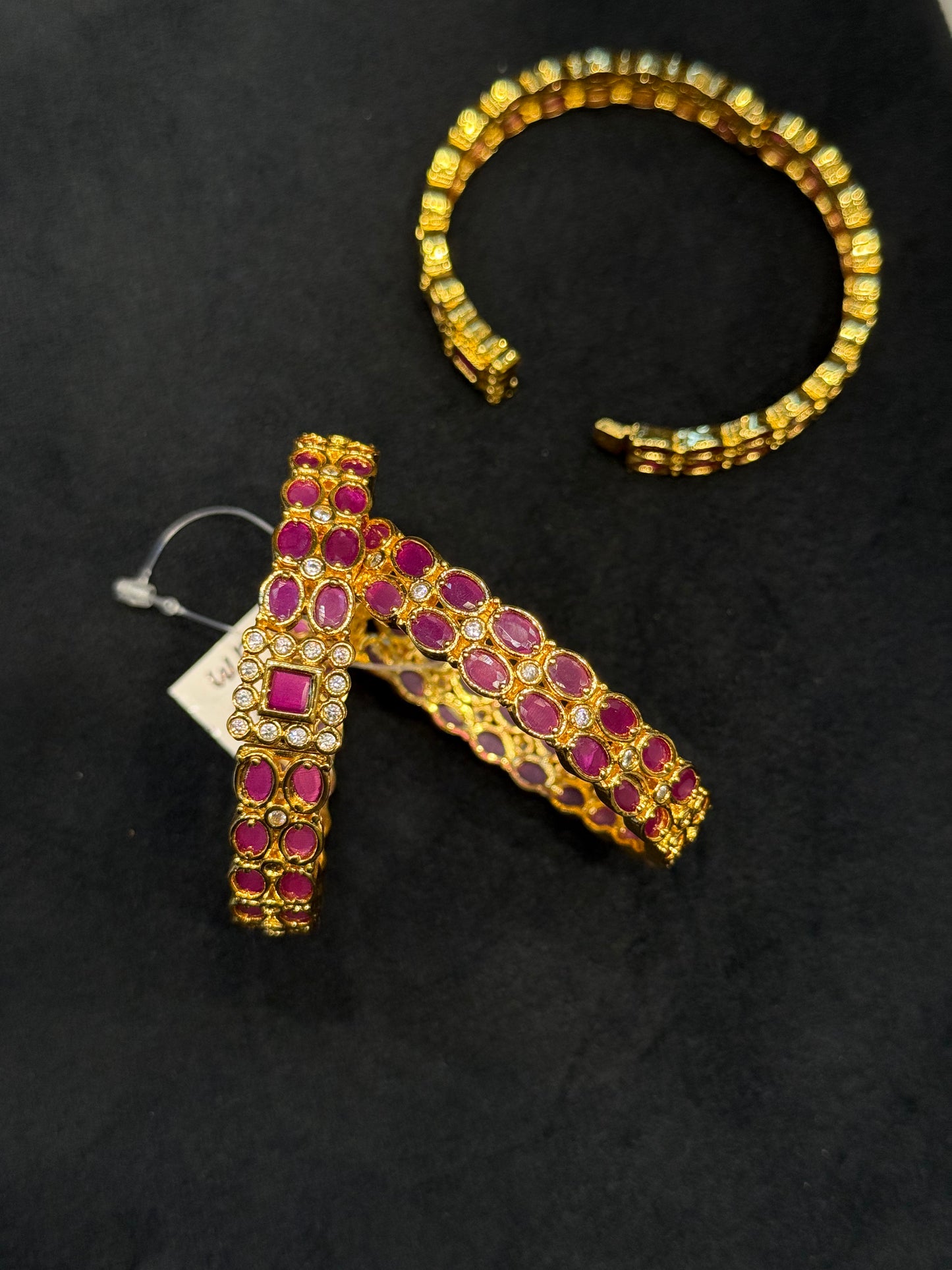 39628 Ruby stone openable bangles
