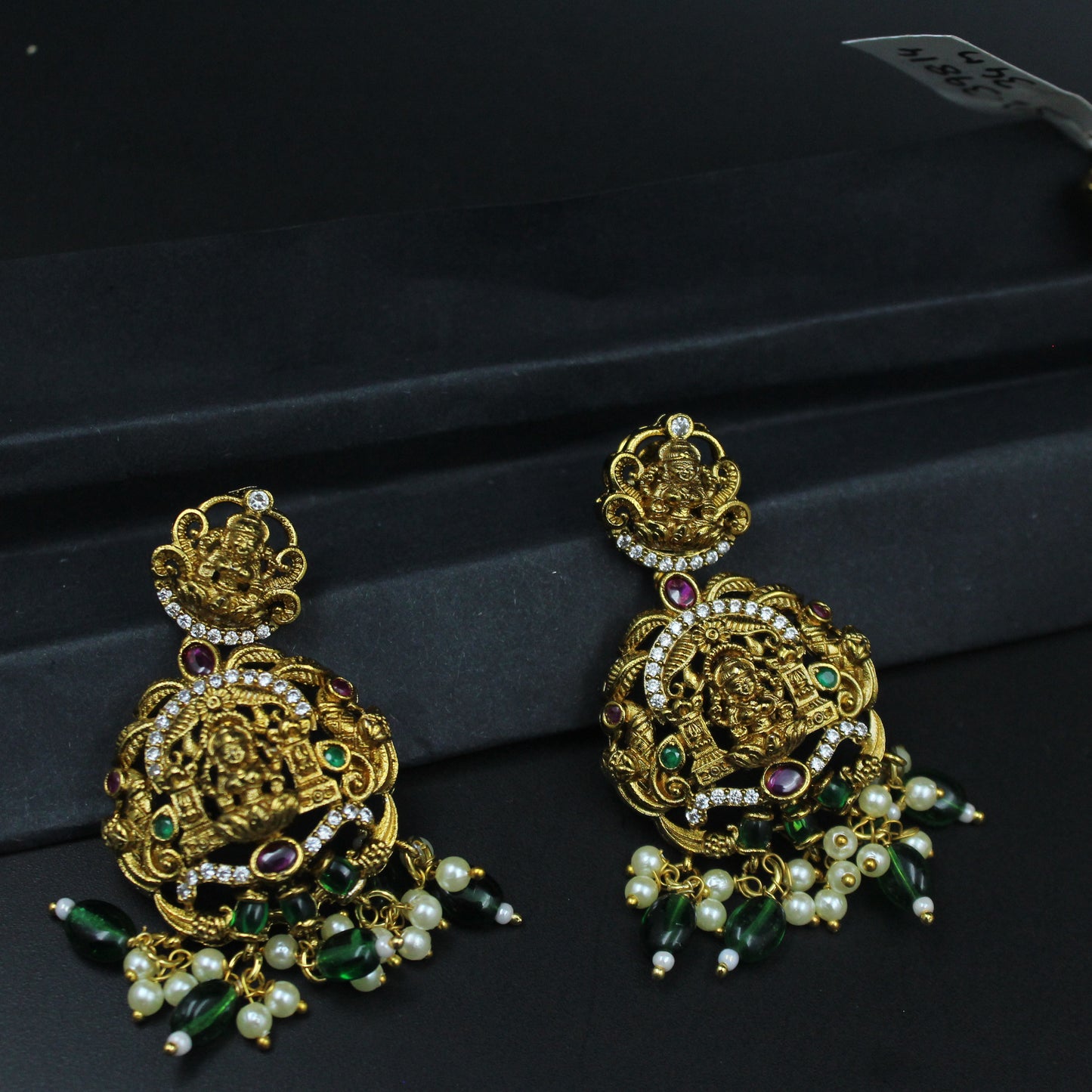 39814 Matte Laxmi Peacock Long Necklace Set