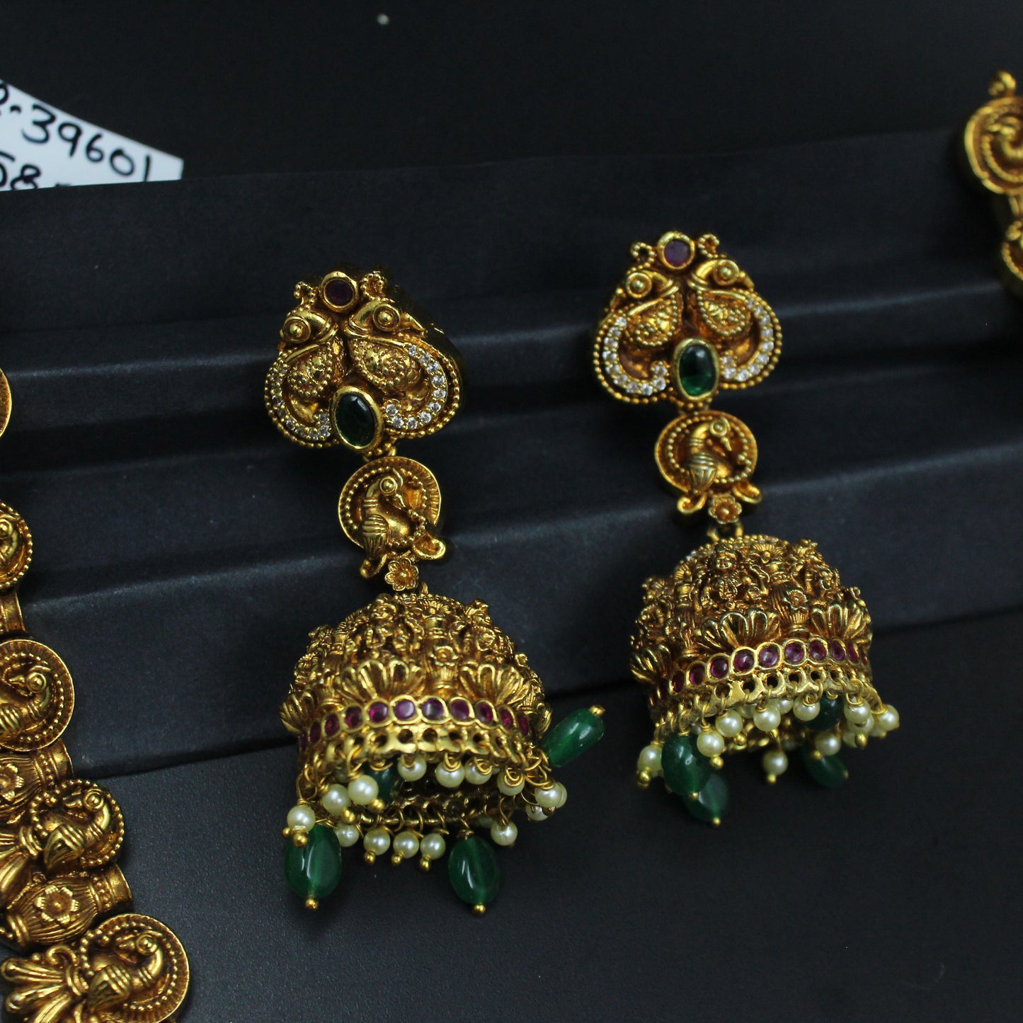 39601 Matte Laxmi Peacock Long Necklace