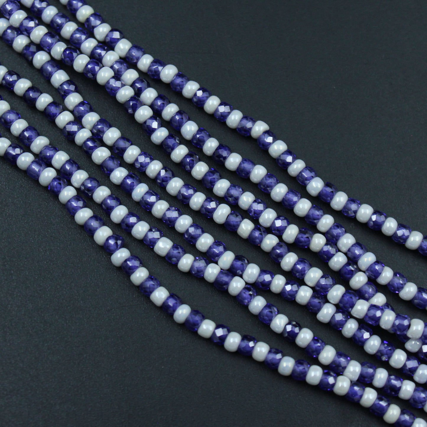 38941 - 7 Lines Sugar Beads Mala Purple