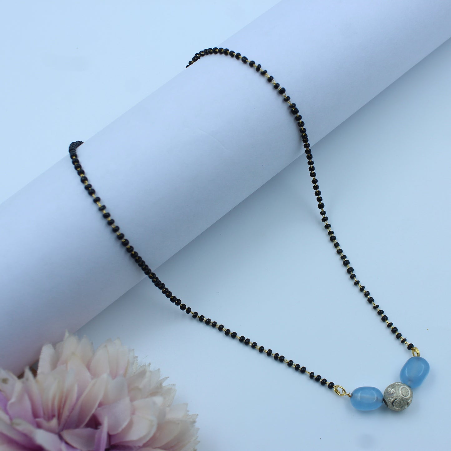 20276 Blackbeads with blue bead and silver ball