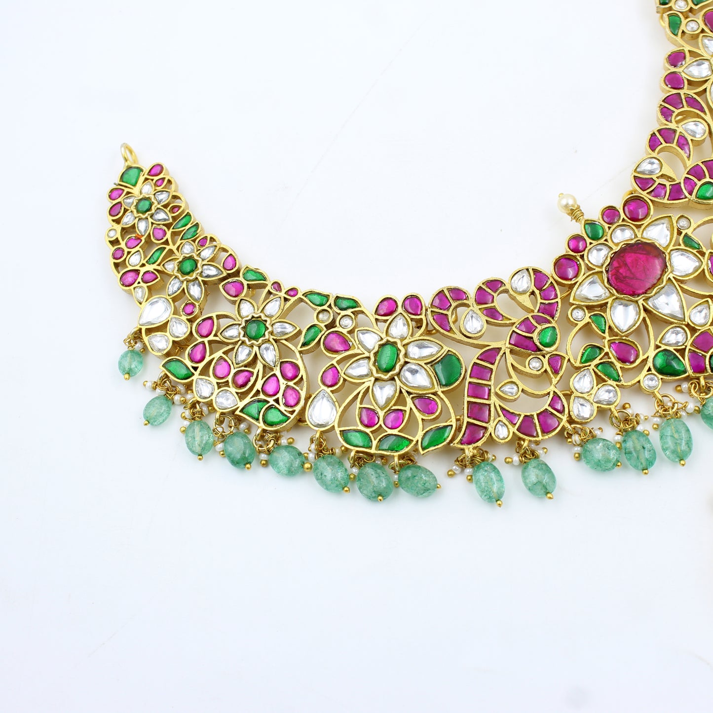 41417 Jadau Peacock Broad Necklace