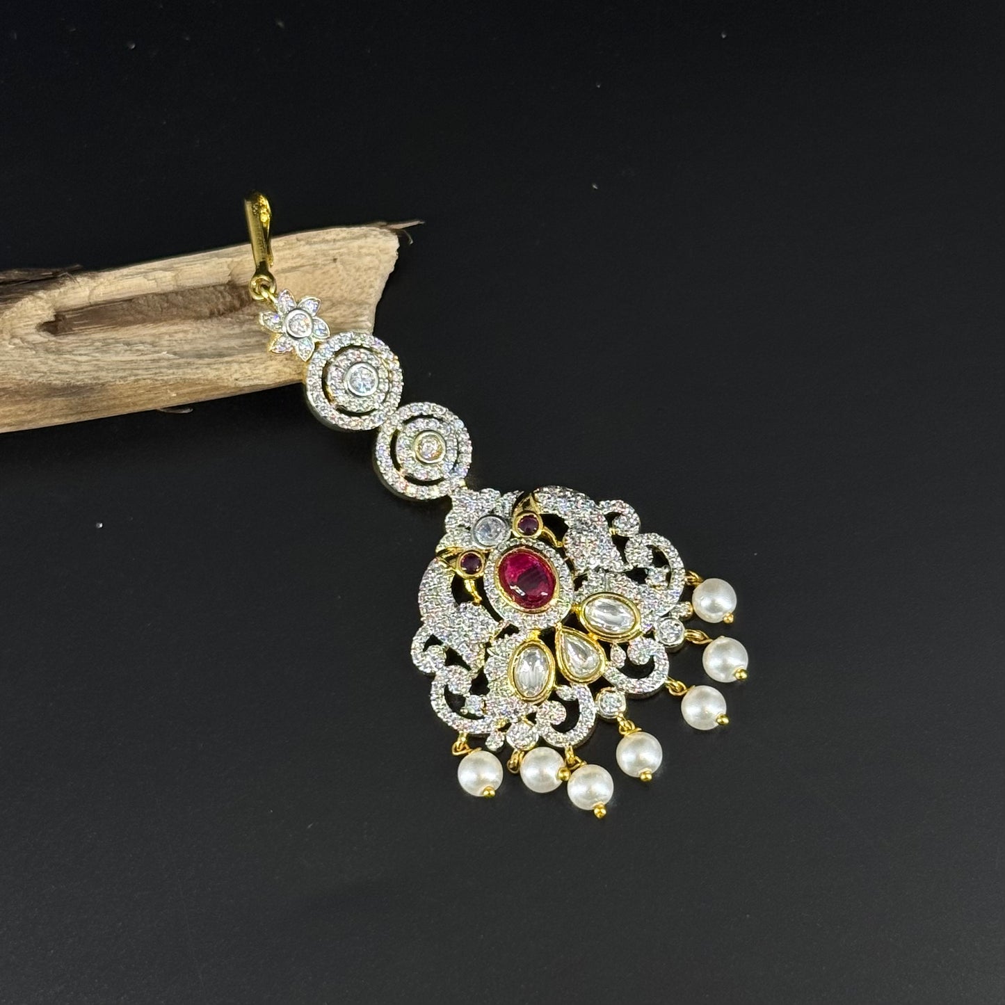 33346 GJ red maangtika