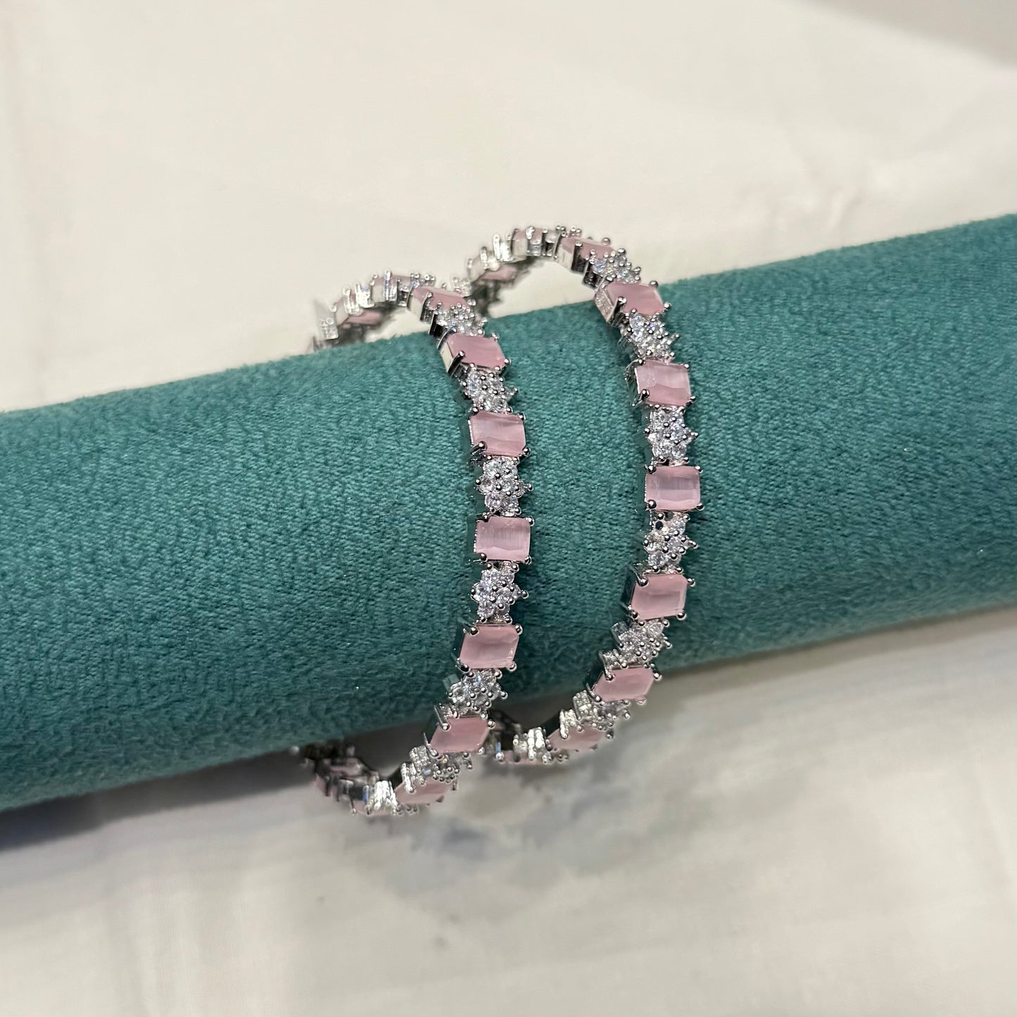 12888 / 12887 platinum mint pink colour Bangle