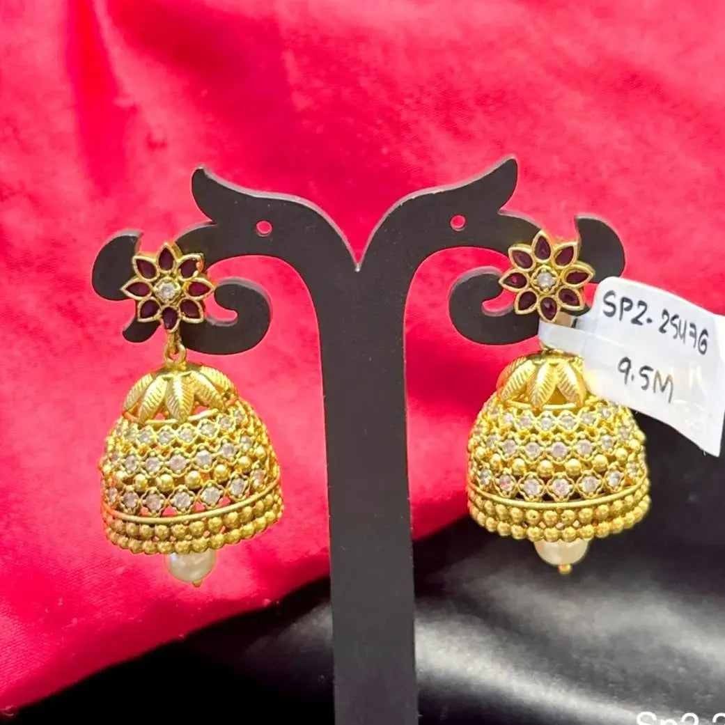 25476 Matte flower Jhumki