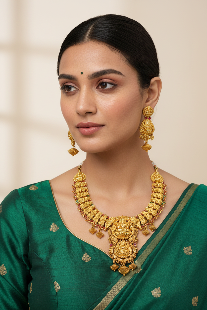 Nakshi Laxmi Necklace - Hyperrealistic Model Photoshoot