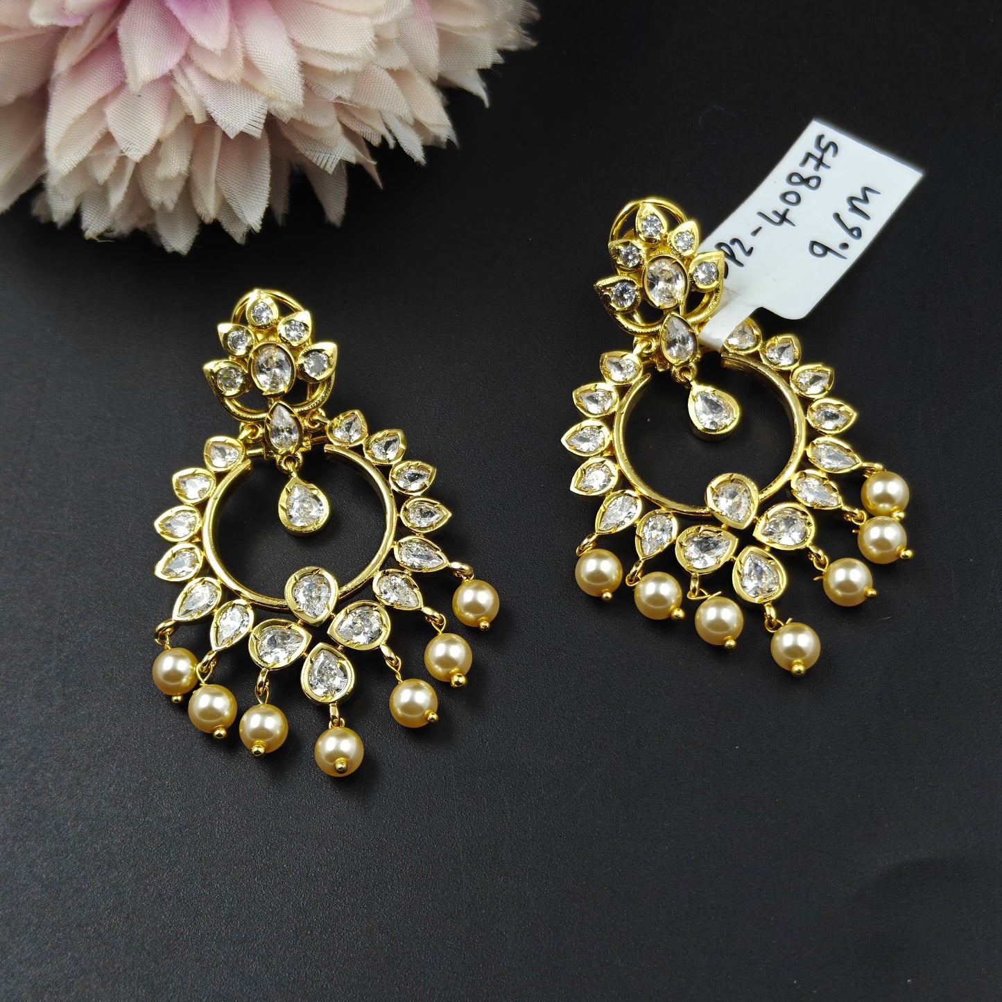 42548 Uncut small flower chandbali