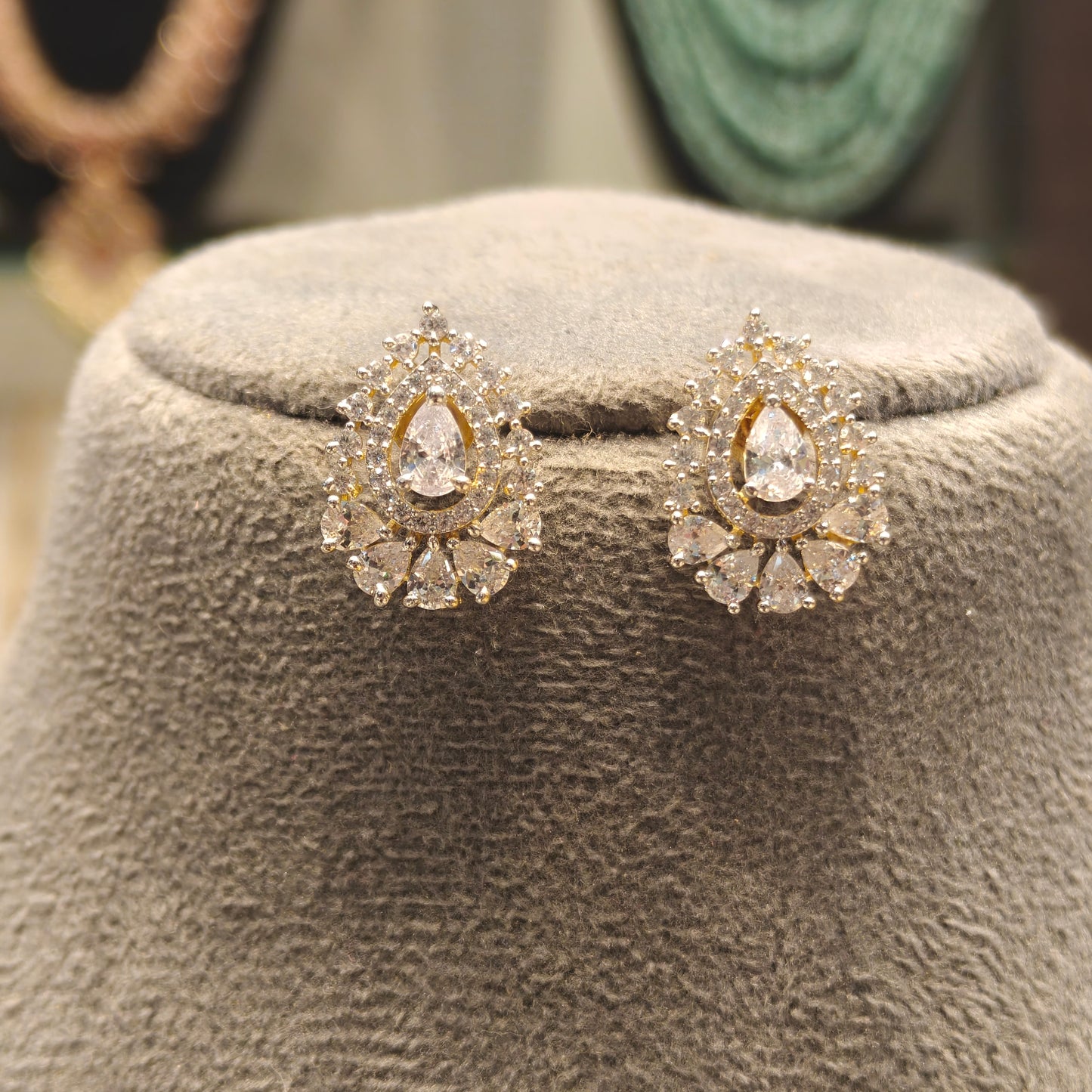 Black crystal single line mala with Gj pendent set