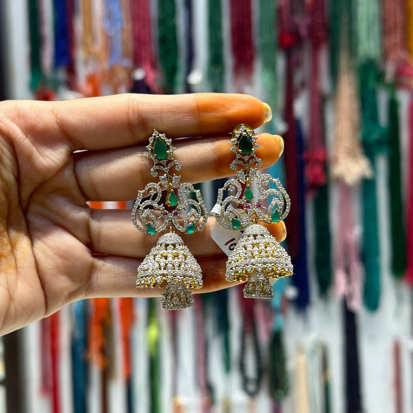 Diamond look jhumkis