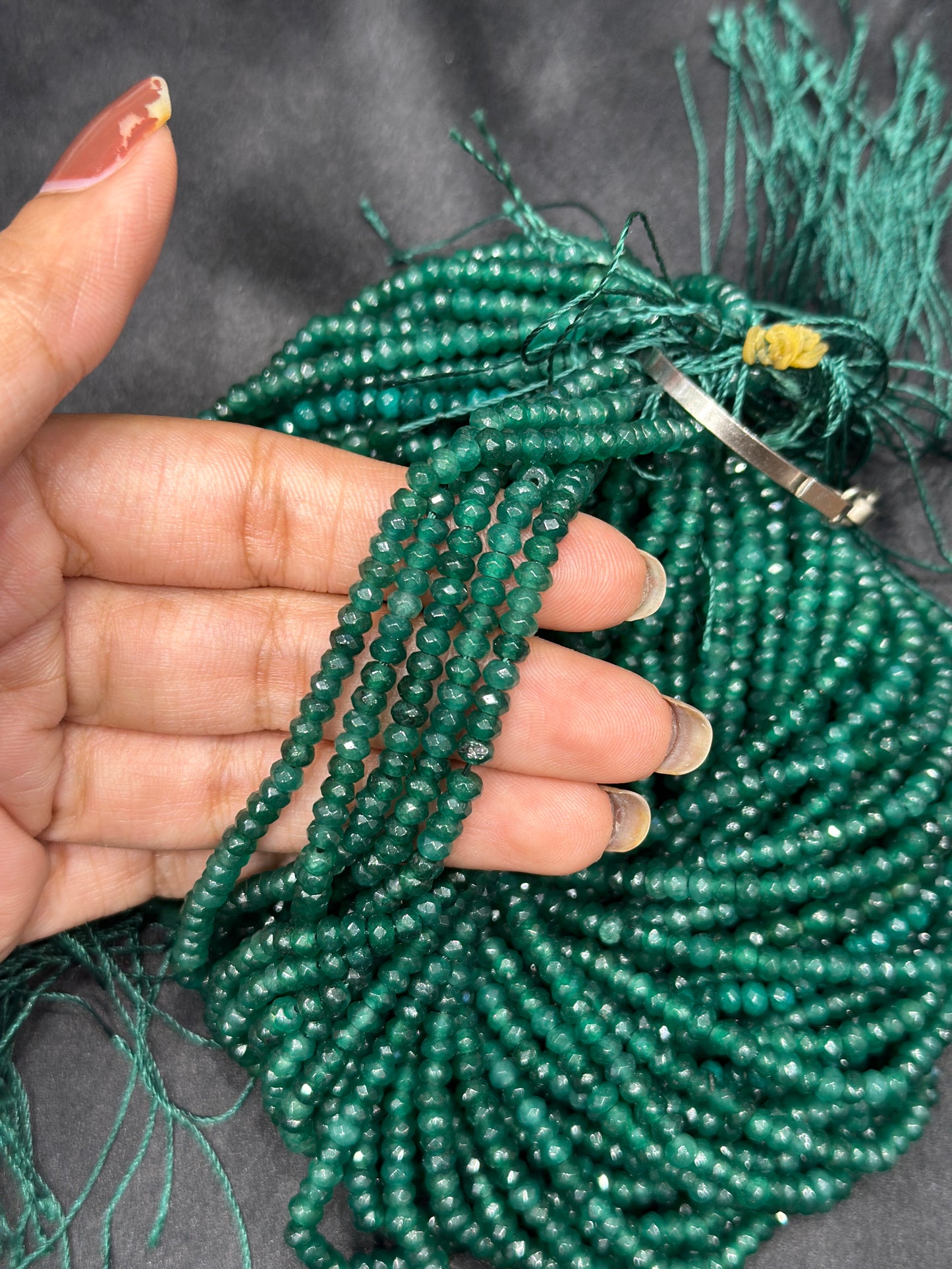 Green Onex beads 13 inches per line