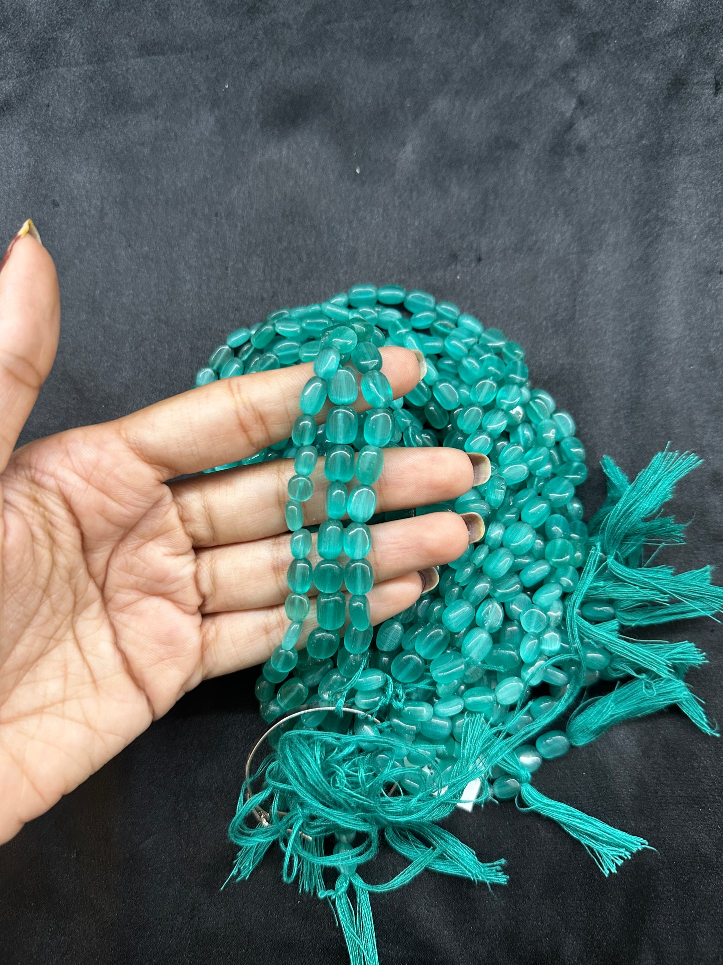 Green beads per line