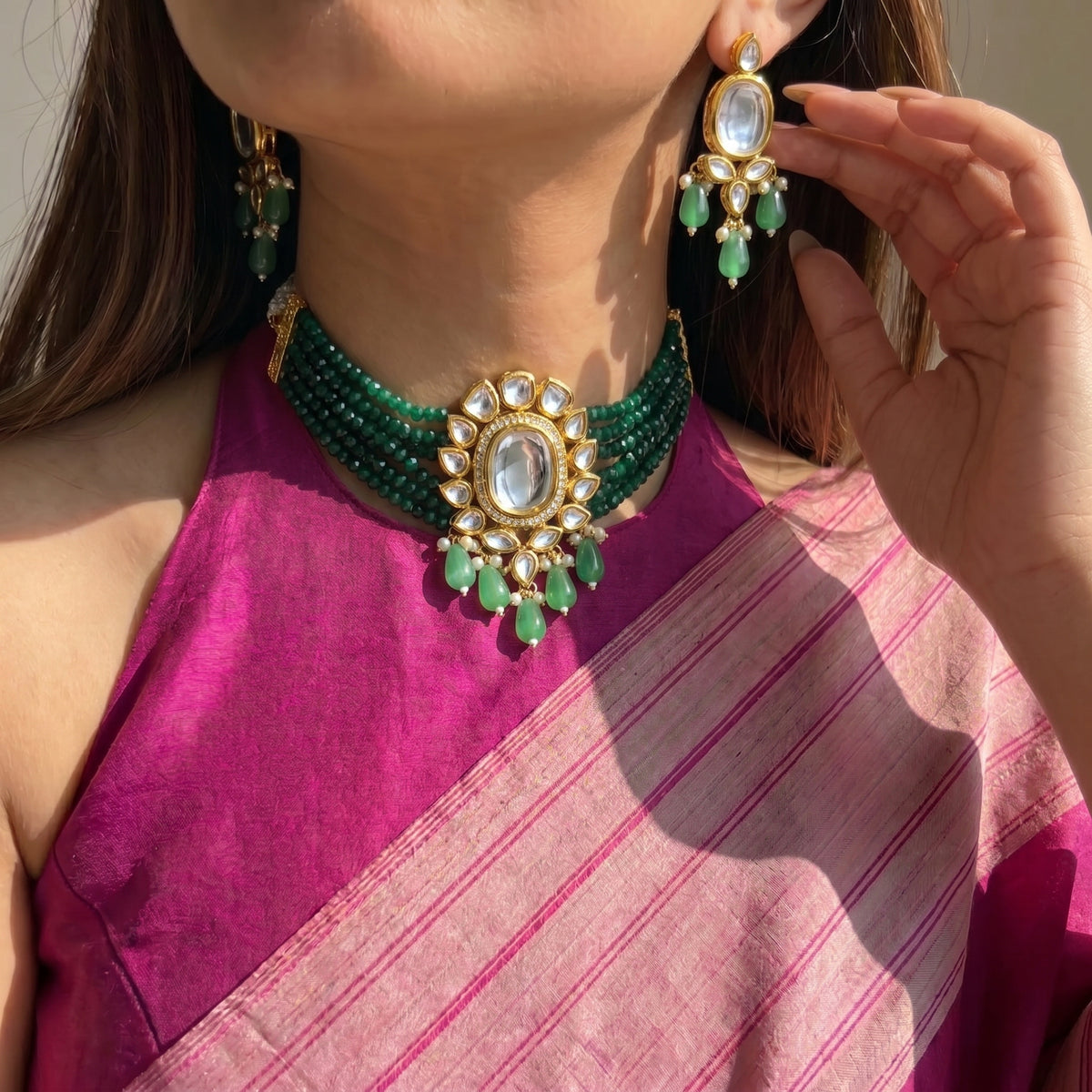 11372 Kundan Choker Green