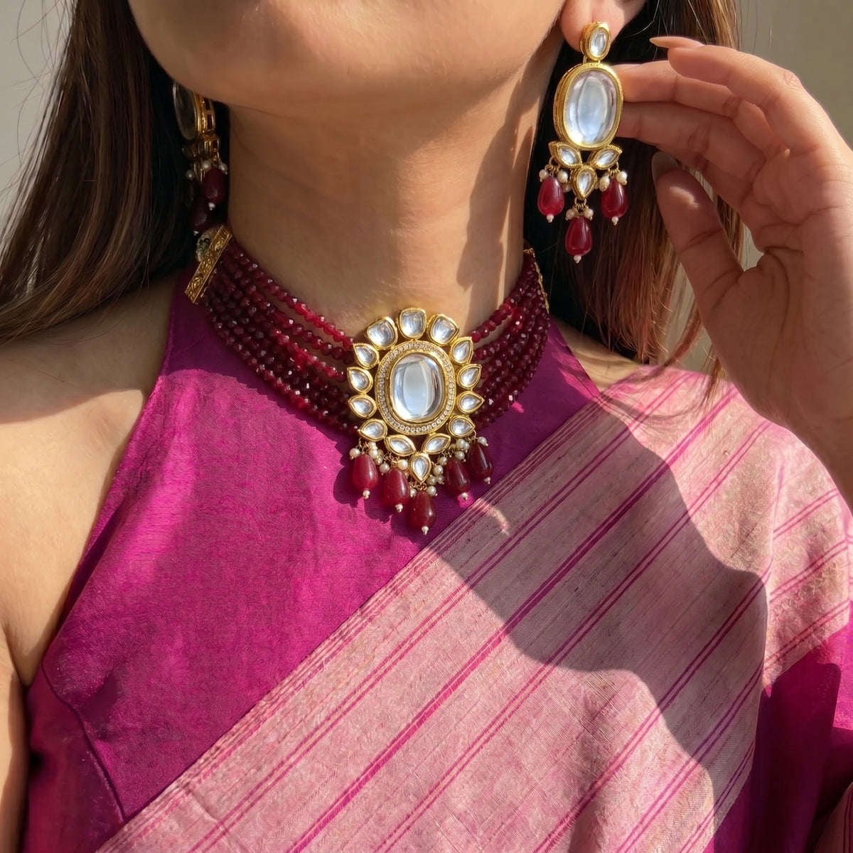 11384 Kundan Choker Marron
