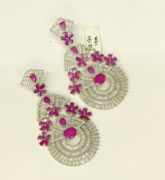 1311 Platinum earrings pink color