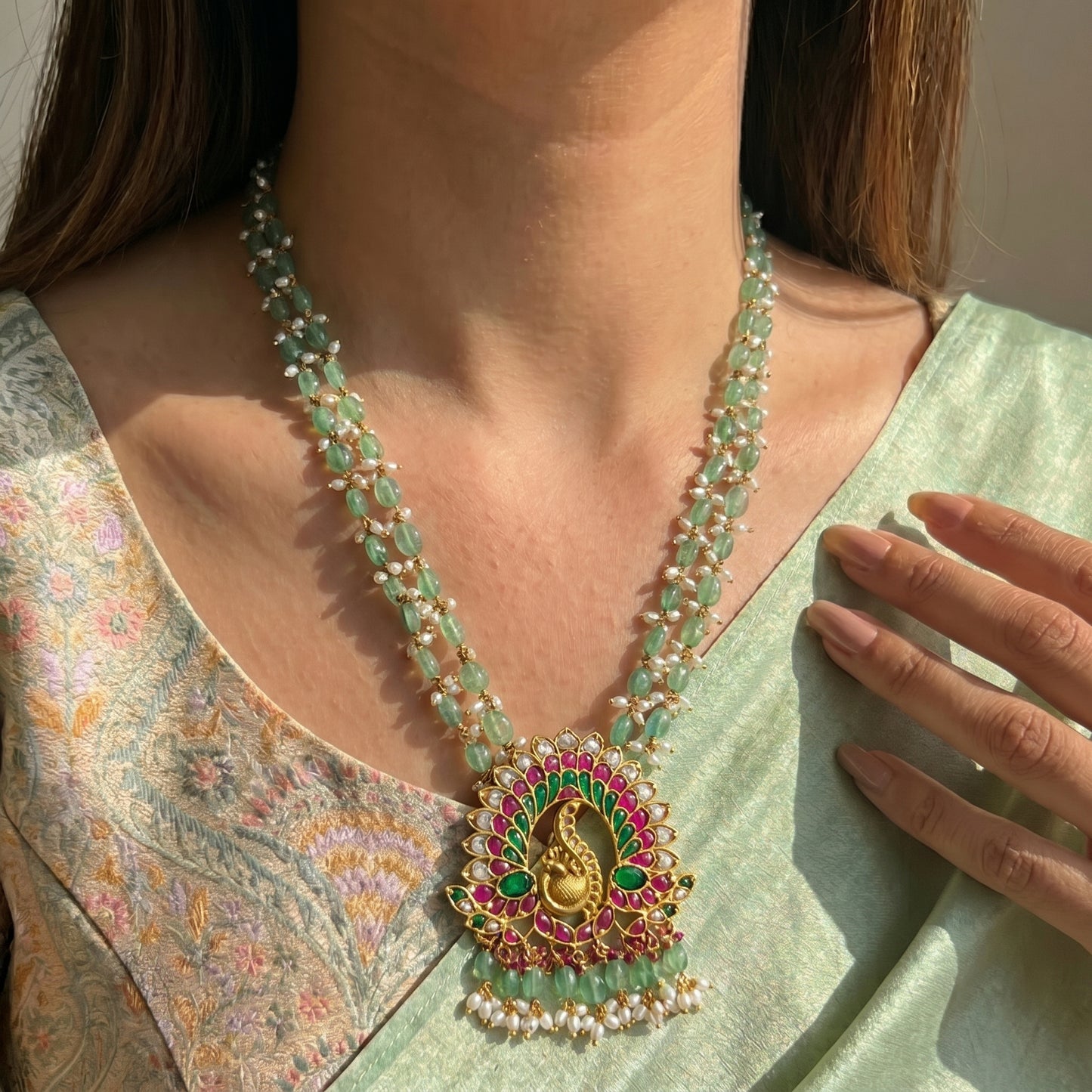 2 lines russian beads with locket