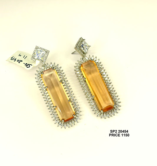 20454 Platinum big size earrings